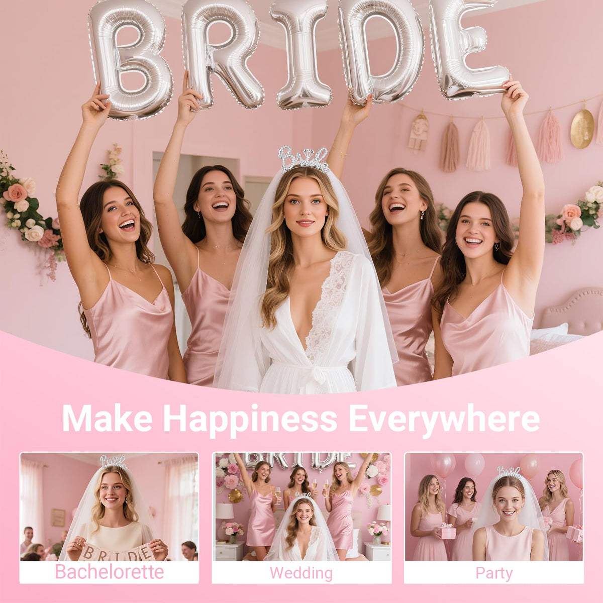 Bandeau de mariée Papoopy, vue latérale avec détails