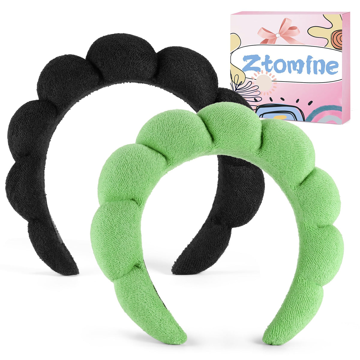 Bandeau de spa Ztomine noir et vert sur un mannequin