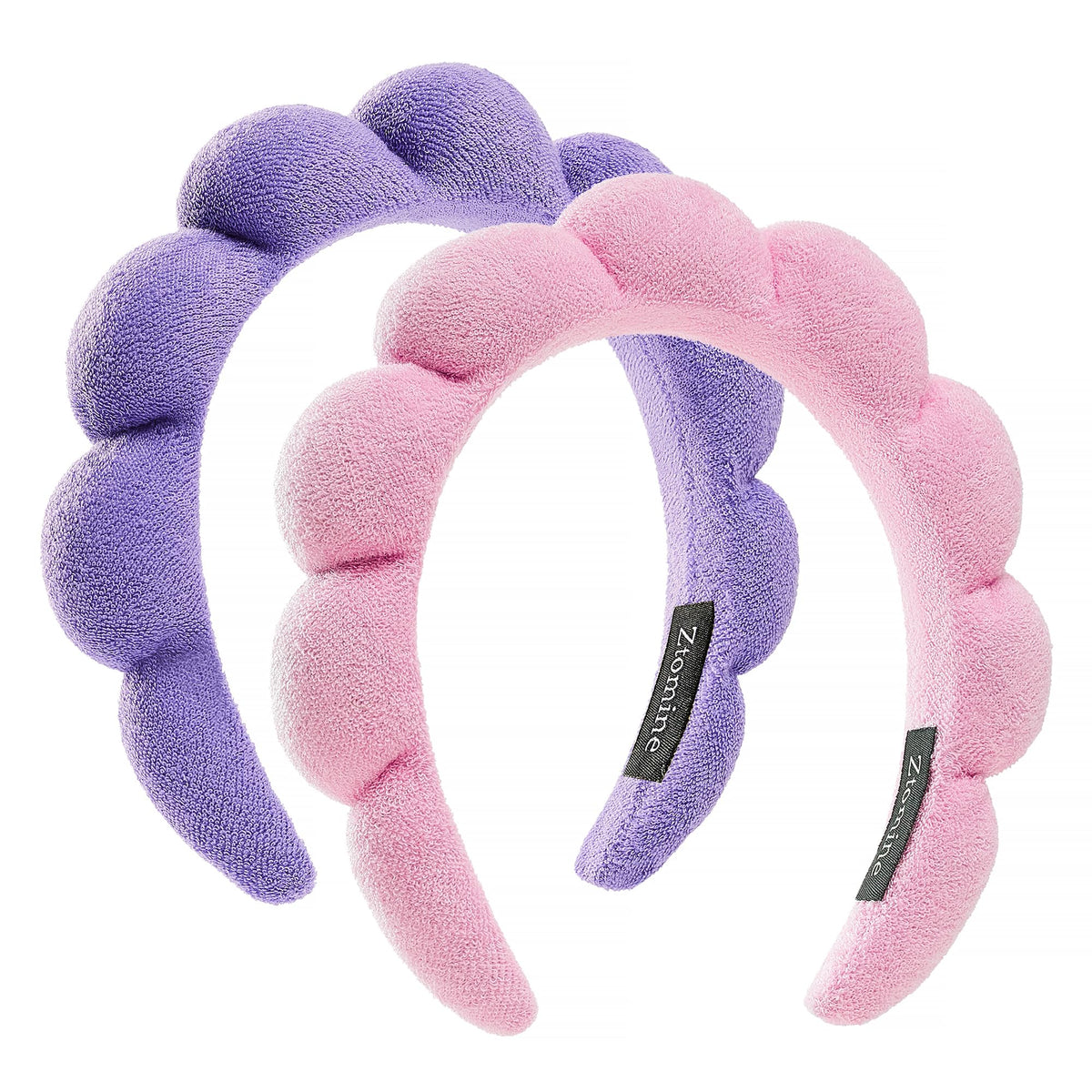 Bandeau de spa Ztomine rose en éponge, vue de face