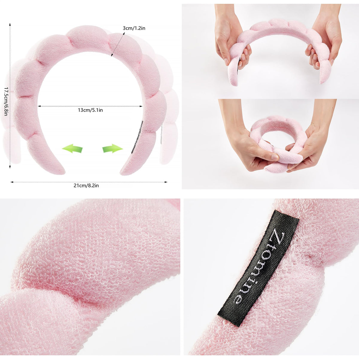 Bandeau de spa Ztomine violet en éponge, vue de côté