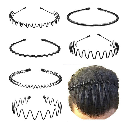 Bandeau en métal KELUBATU flexible vue avant avec des cheveux stylés
