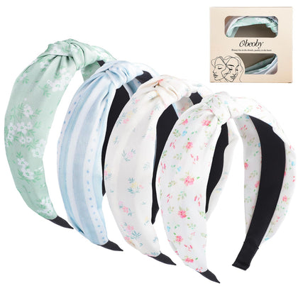 Bandeau floral noué obeoby vert avant vue