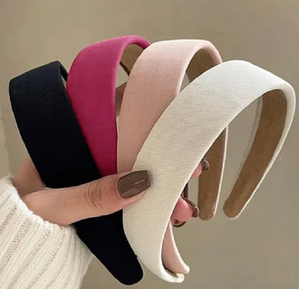 Bandeau Huachi rose vue de face avec tissu côtelé