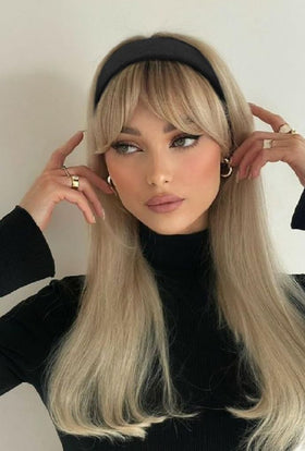 Bandeau Huachi sur cheveux lisses, look élégant