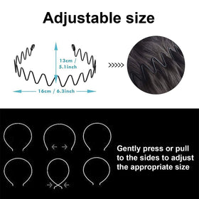 Bandeau KELUBATU avec design zigzag pour cheveux épais