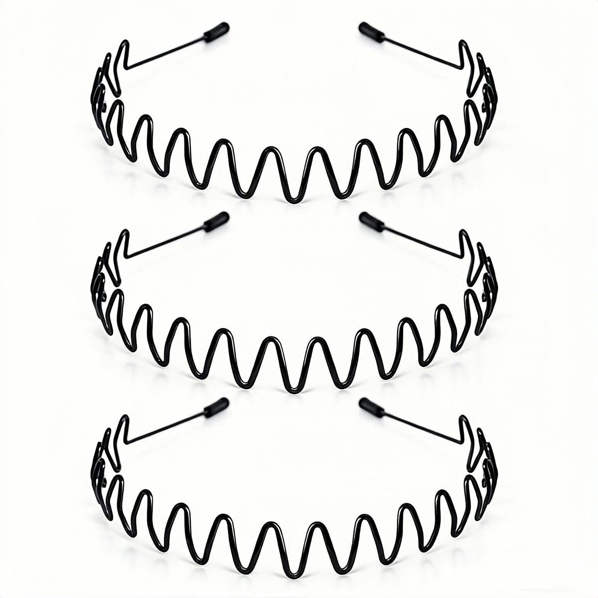 Bandeau KELUBATU métallique noir avec embouts souples