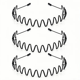 Bandeau KELUBATU métallique noir avec embouts souples