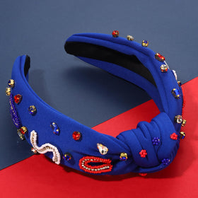 Bandeau MOLOCH porté par une femme lors d'une fête 4 juillet