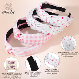 Bandeau Obeoby noué en rose sur cheveux lâchés