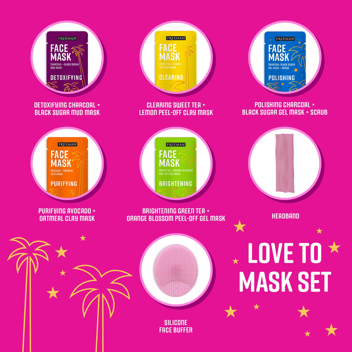 Bandeau pour cheveux inclus dans le kit Freeman Love to Mask