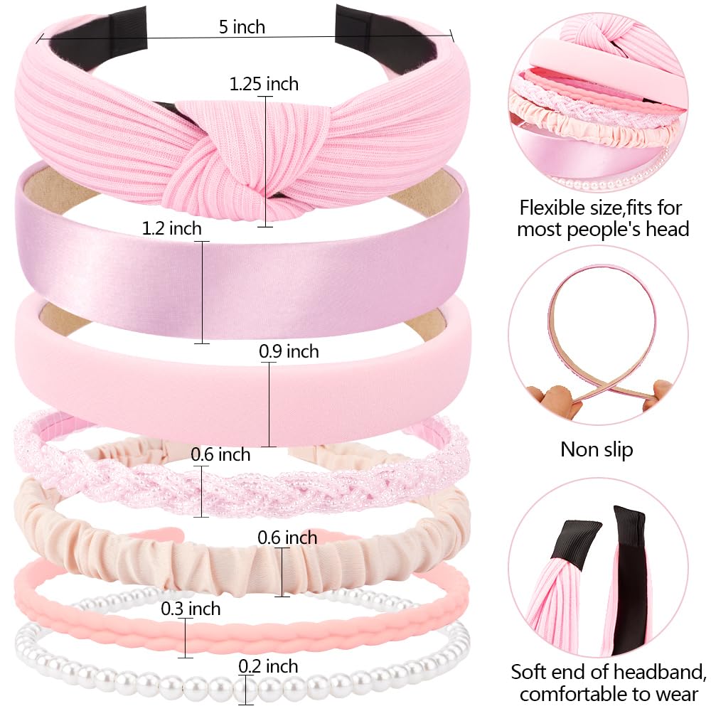 Bandeau rose AHONEY porté par une femme dans un cadre élégant