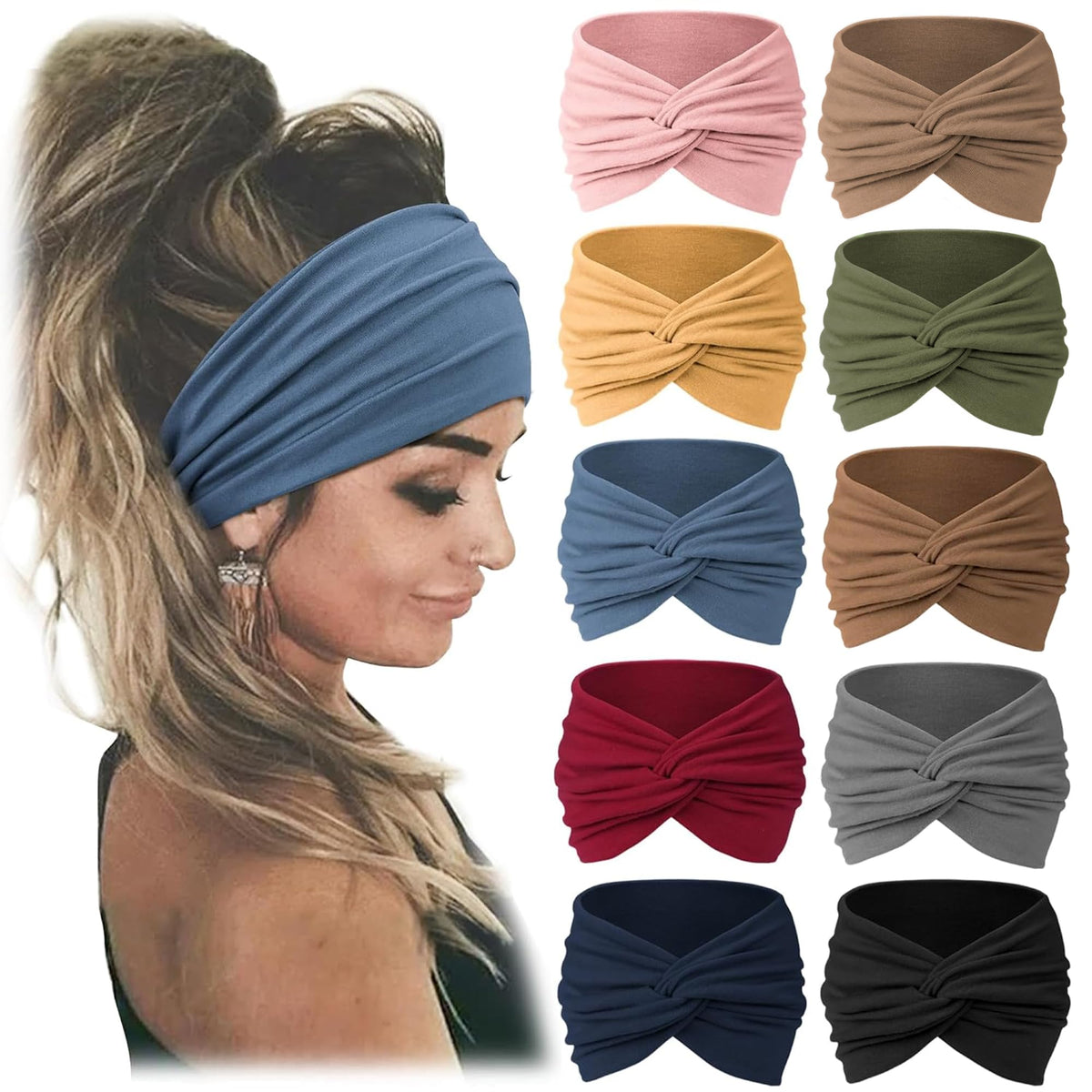 Bandeau turban extra large Jesries en plusieurs couleurs