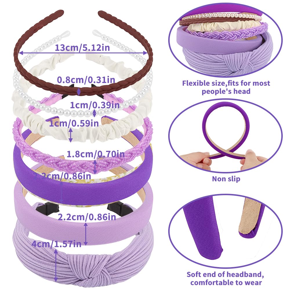 Bandeau violet à perles AHONEY sur un mannequin