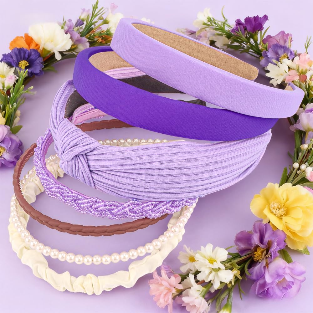 Bandeau violet en satin AHONEY sur fond blanc