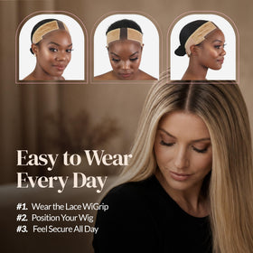 Bandeau Wigrip MILANO COLLECTION en action, ajustement sur la tête