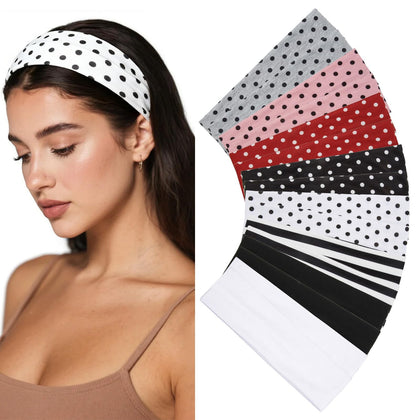 Bandeaux à pois Huachi pack de 16 couleurs variées