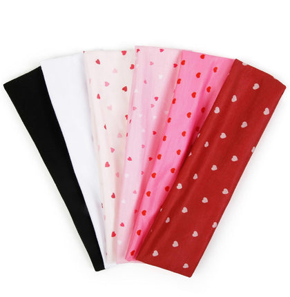 Bandeaux de Saint-Valentin TERSE en rouge et rose avec motifs cœur