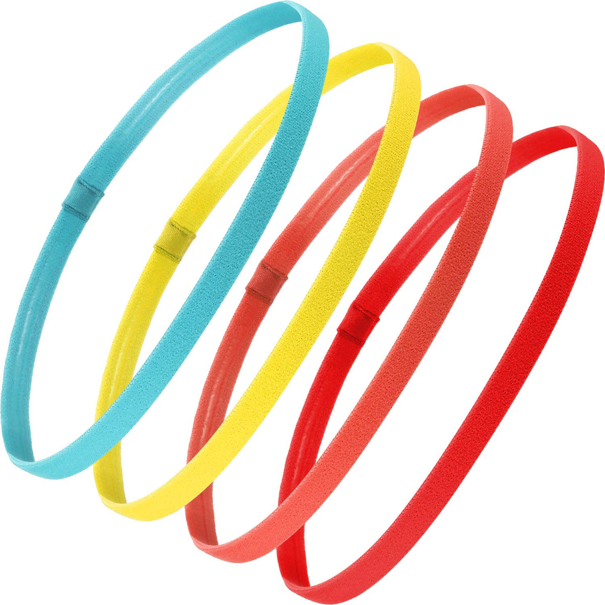 Bandeaux élastiques antidérapants Bememo en couleur fluorescente jaune