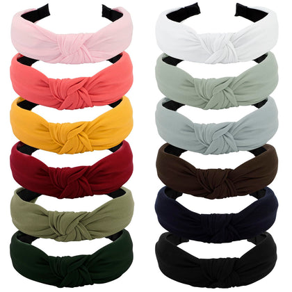 Bandeaux VELSCRUN colorés, ensemble de 12 pièces avec motifs floraux et rayés