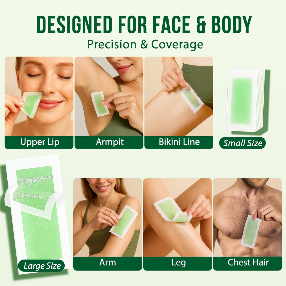 Bandes de cire pour le visage et le corps dans le kit Sharmiz