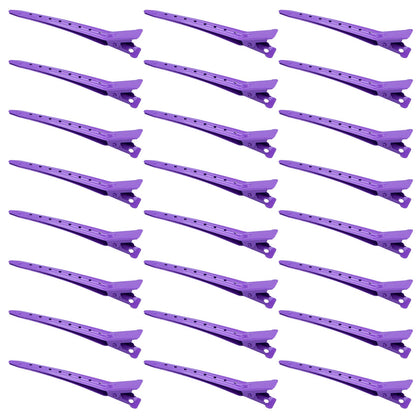 Bantoye 24 clips en métal type canard couleur violet vue de face