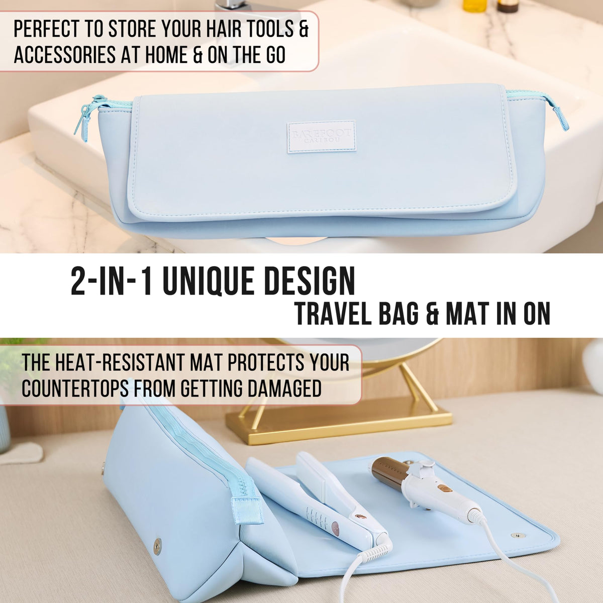 BAREFOOT CARIBOU trousse de voyage avec accessoires de coiffure