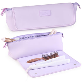 BAREFOOT CARIBOU trousse de voyage pour outils capillaires lilas vue avant
