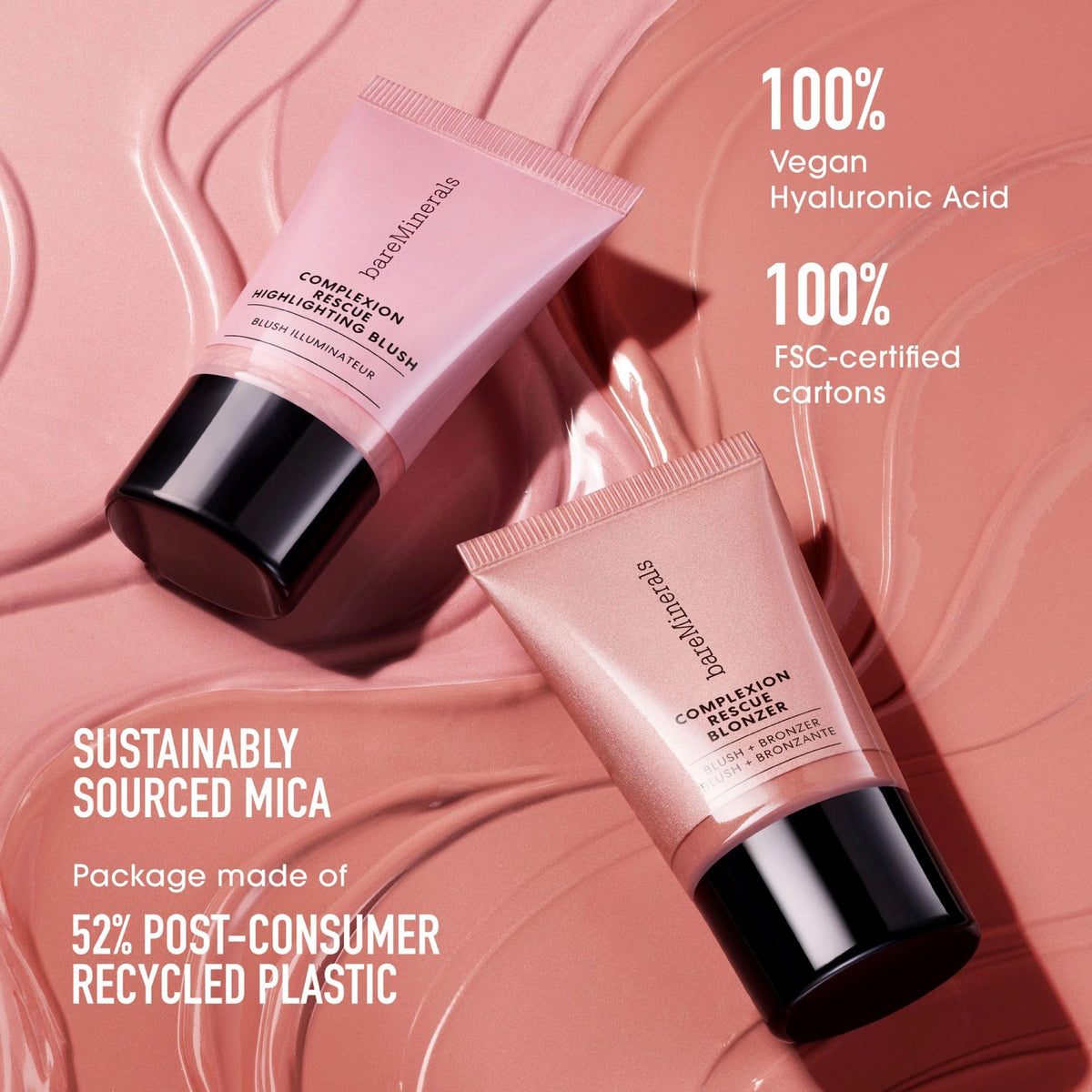 bareMinerals Blonzer Liquide Kiss Of Pink 30g avec autres produits de maquillage