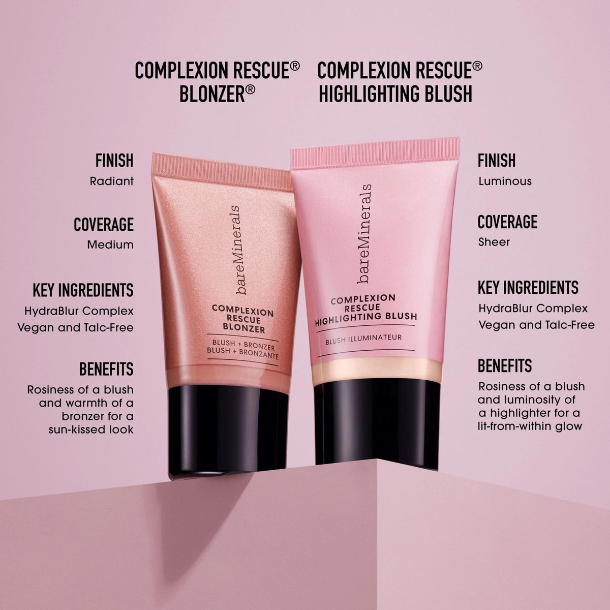 bareMinerals Blonzer Liquide Kiss Of Pink 30g en usage
