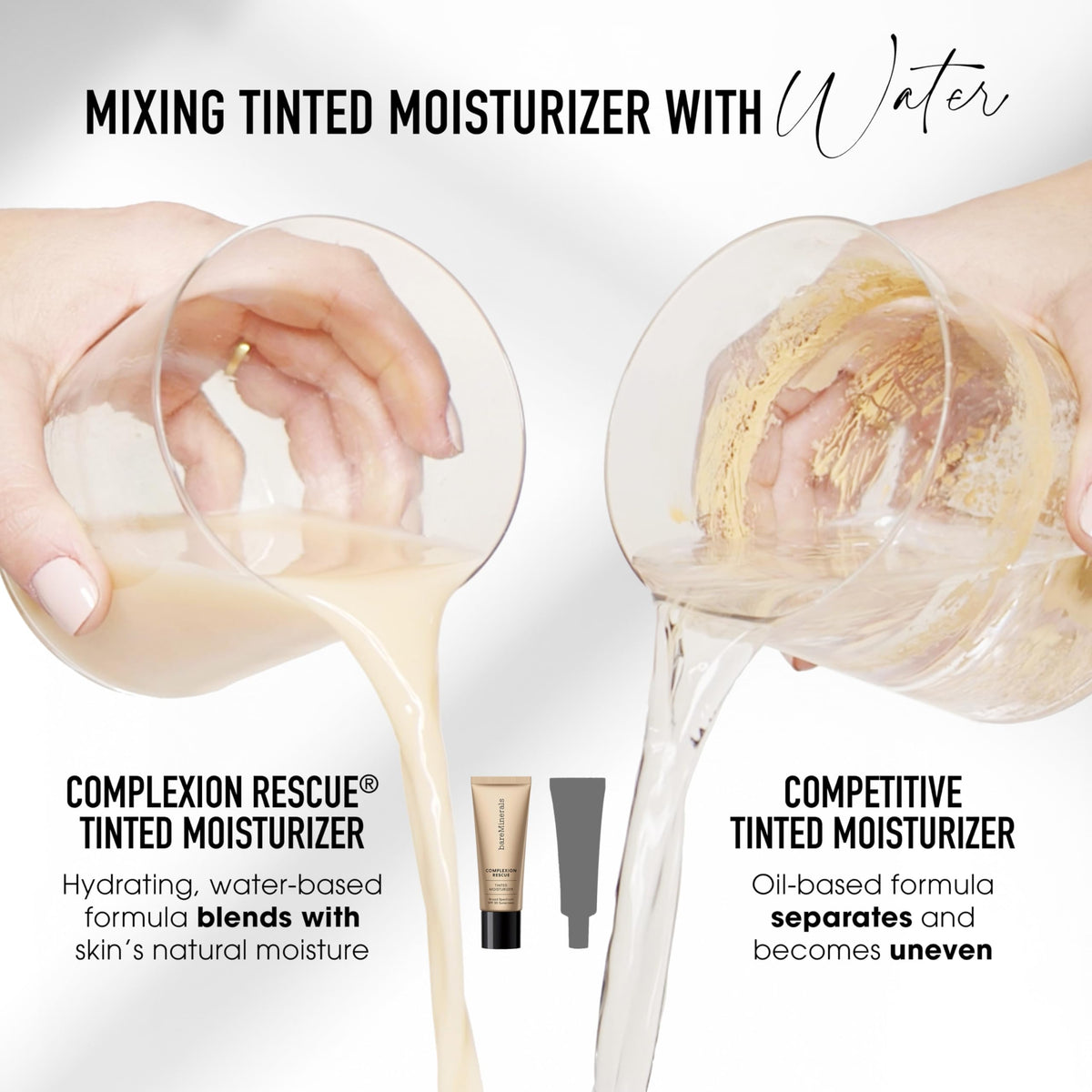 bareMinerals Complexion Rescue Hydratant Tanné Sienna 10 application sur modèle