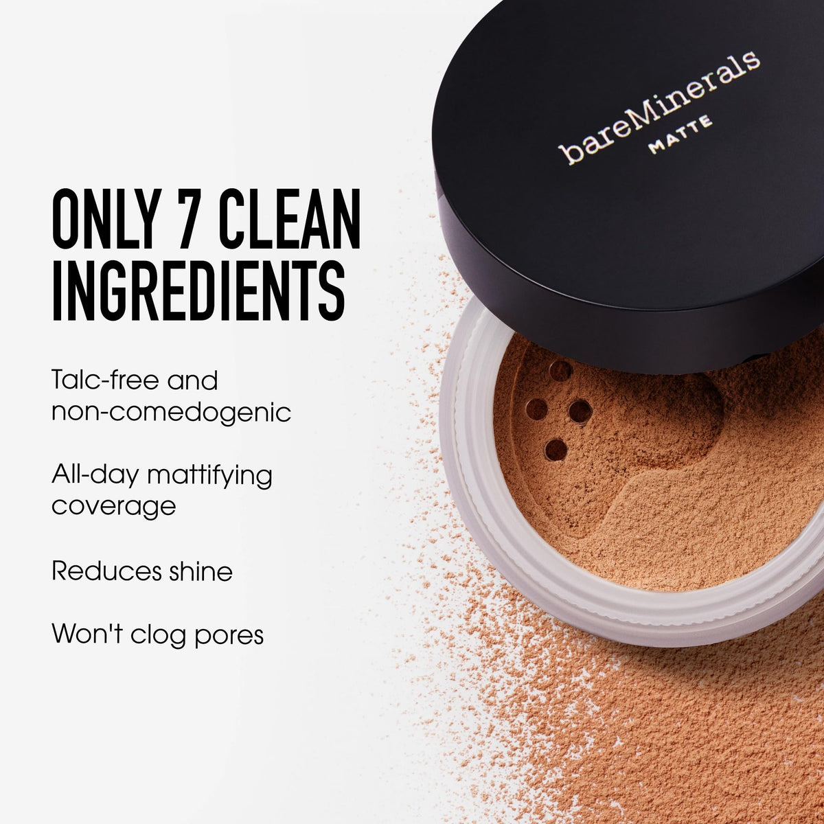 bareMinerals Fond de Teint Minéral Poudré Mat 16 Golden Nude avec accessoires de maquillage