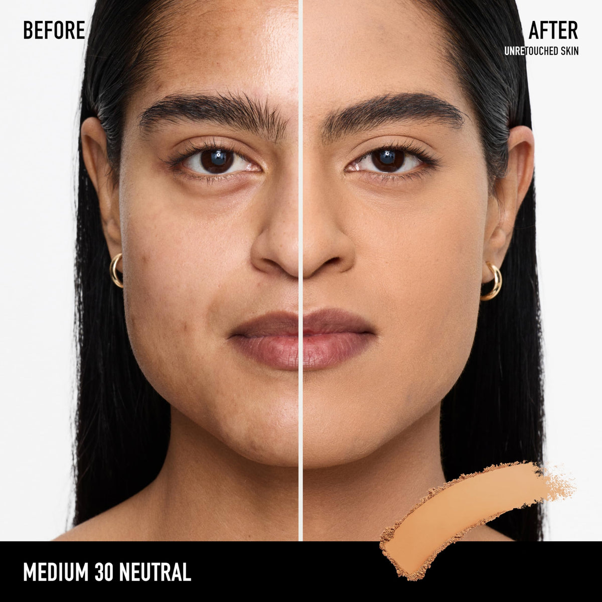bareMinerals Fond de teint poudre compacte 24H Medium 30 avec éponge d'application