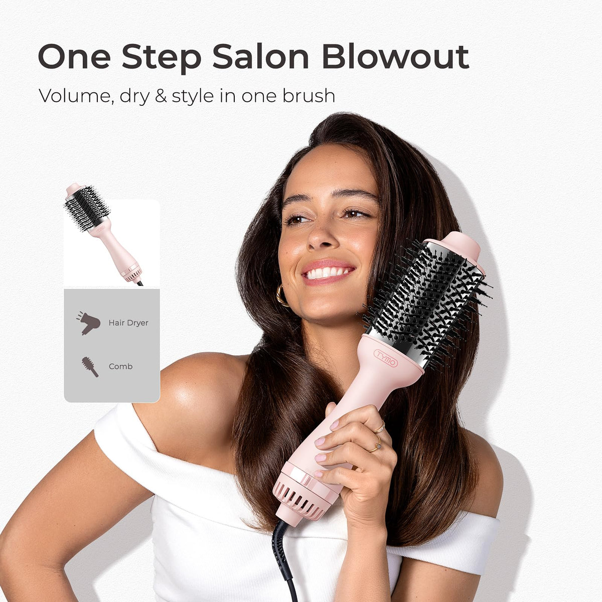 Baril en titane de la brosse TYMO pour un coiffage efficace