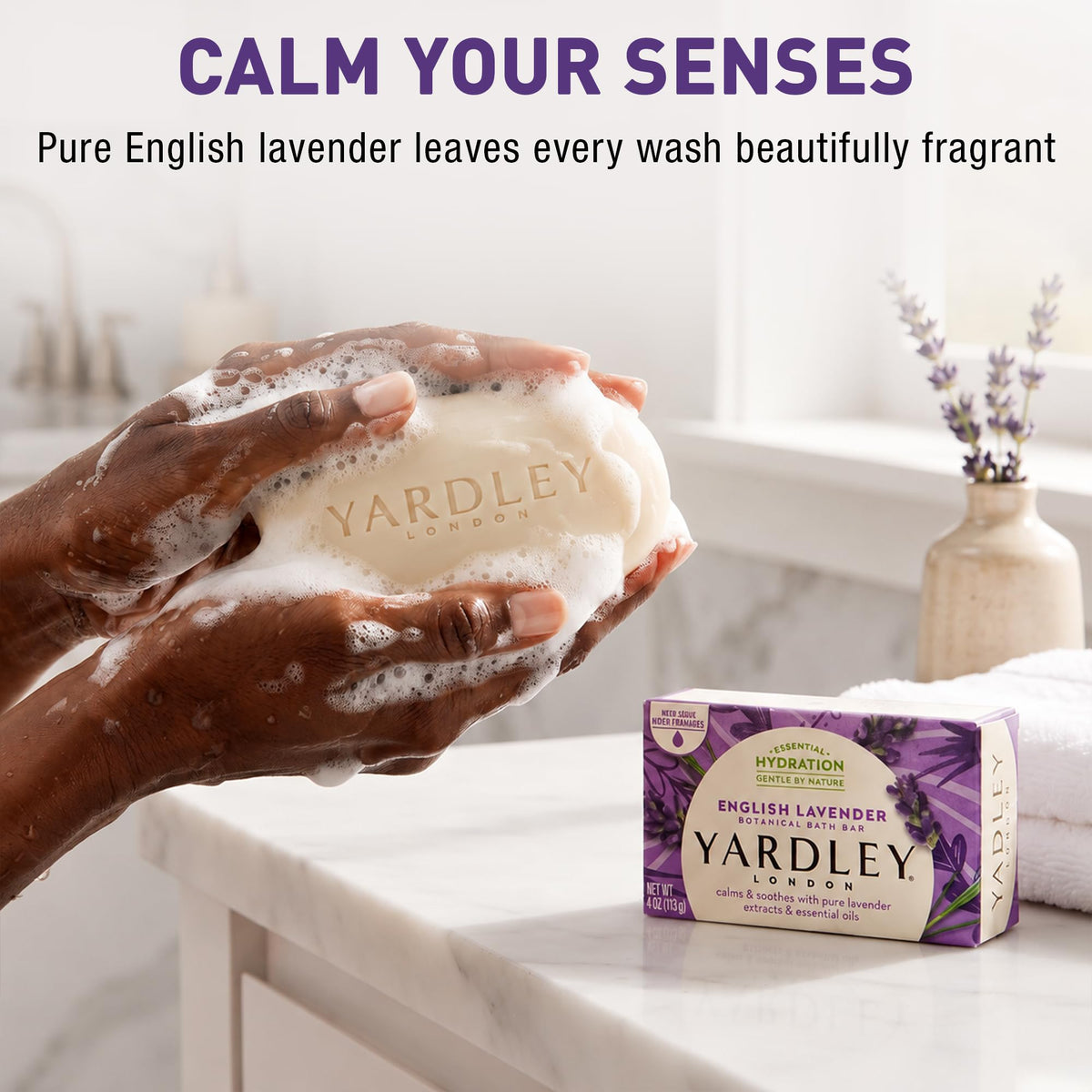 Barre de savon à l'aloès et à l'avocat YARDLEY LONDON avec parfum citronné