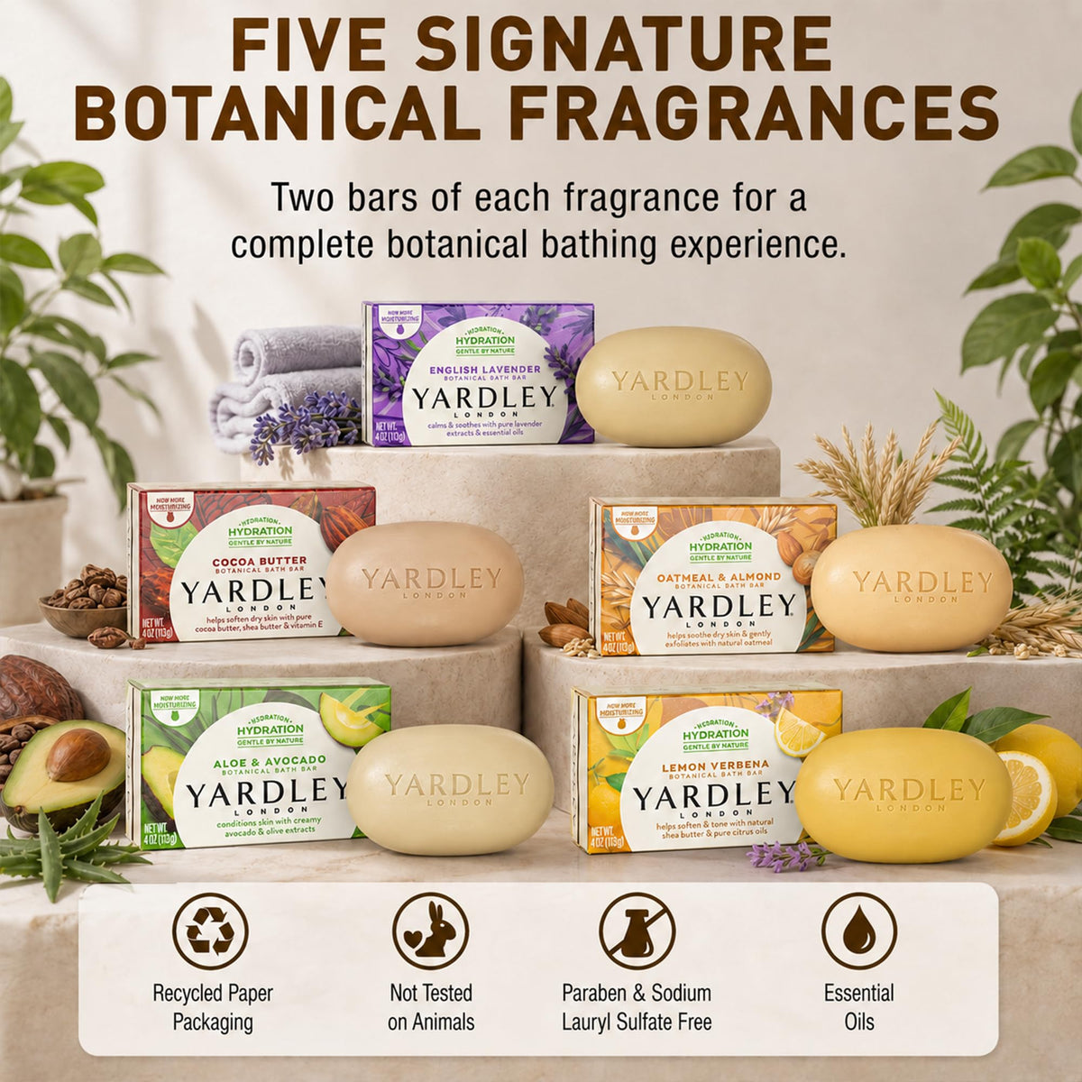 Barre de savon à la lavande anglaise YARDLEY LONDON avec extraits naturels