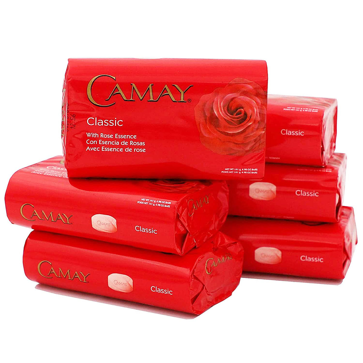 Barre de savon Camay Classique Essence de Rose vue de face