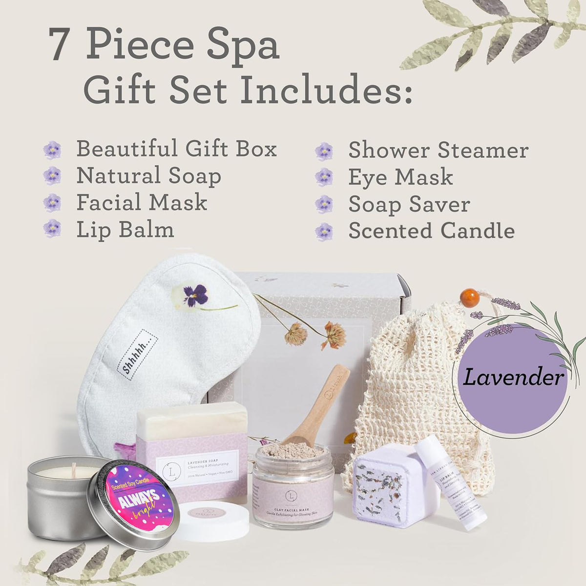 Barre de savon naturel à la lavande du coffret Lizush
