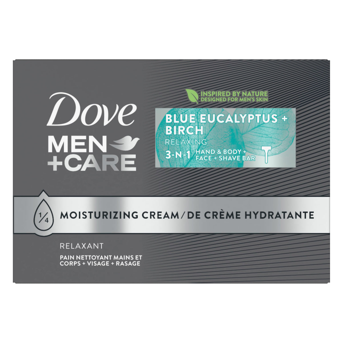 Barre DOVE MEN + CARE 3-en-1 Eucalyptus Bleu vue avant