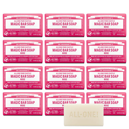 Barres de savon Dr. Bronner's Pure-Castile Rose, emballage recyclable