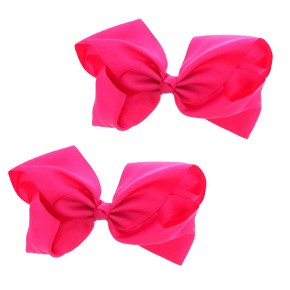 Barrette en grosgrain rose fuchsia Motique avec nœud de 3 pouces