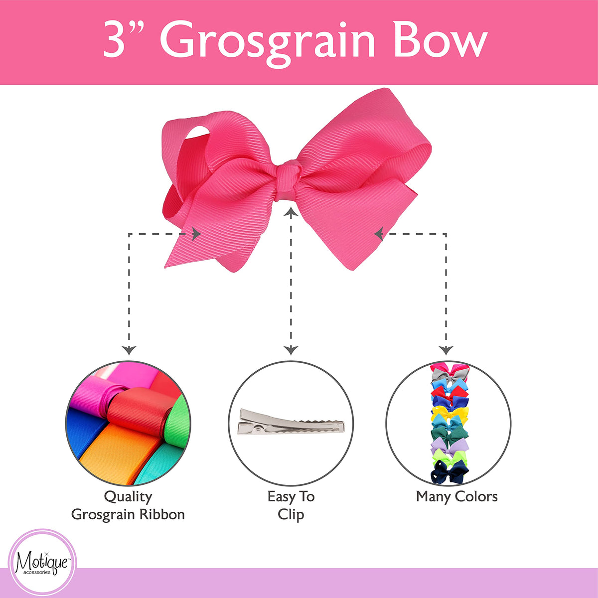 Barrette en grosgrain rose sur une tenue d'été
