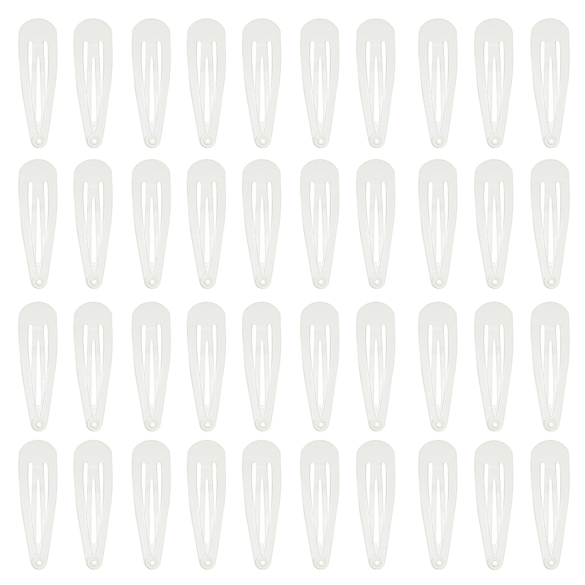 Barrettes métalliques blanches PIDOUDOU, paquet de 40 pièces