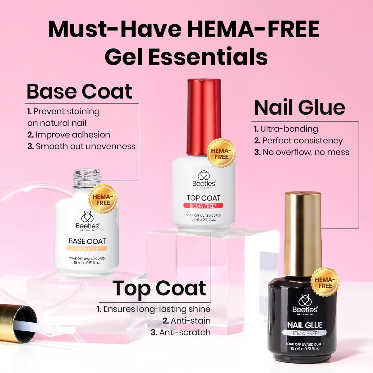 Base coat Beetles pour protection et brillance des ongles