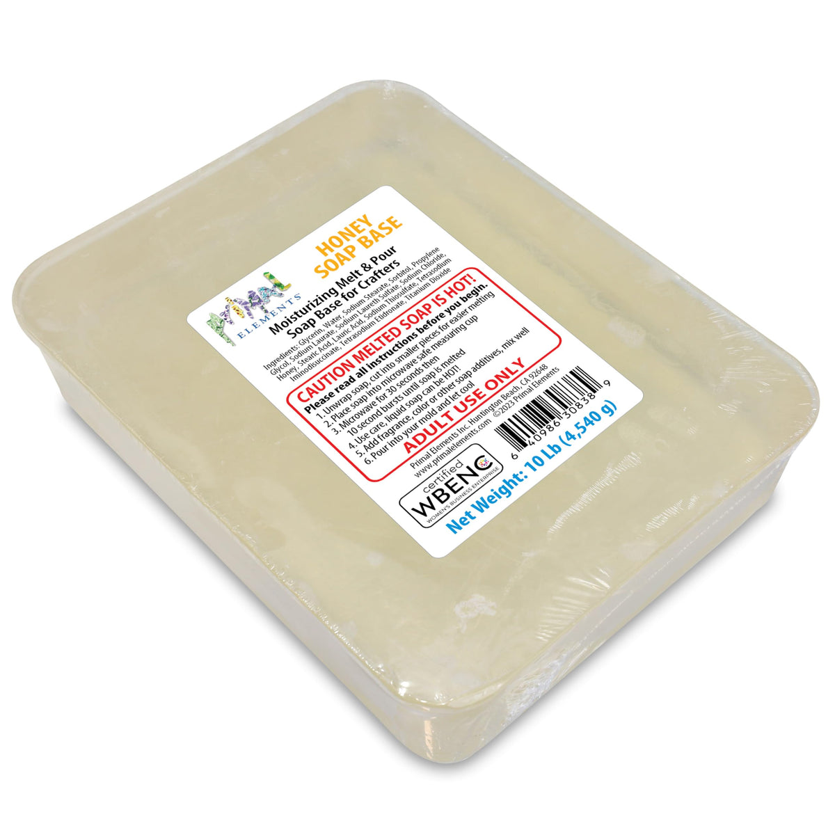 Base de savon au miel Primal Elements 10 lb vue de face