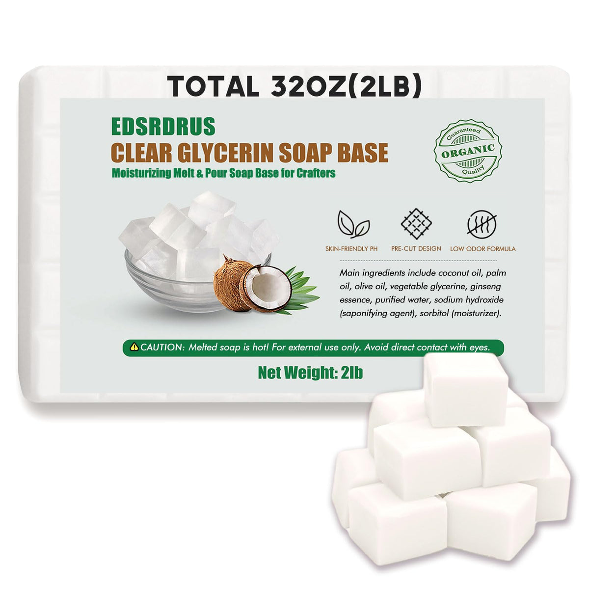 Base de savon glycérine EDSRDRUS 912g vue avant