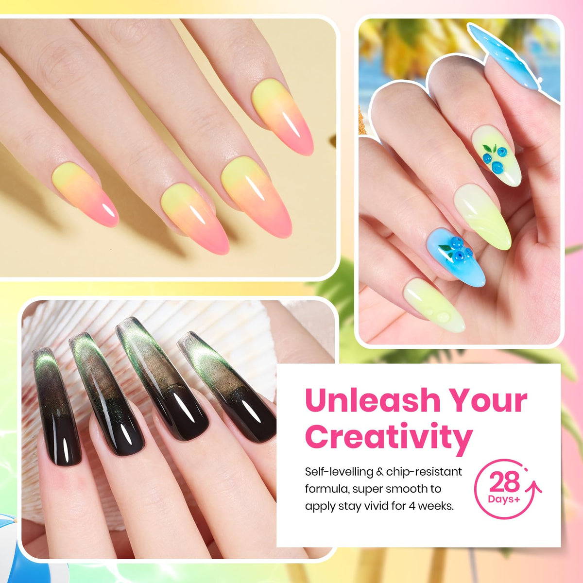 Base et top coat du kit de vernis à ongles gel beetles