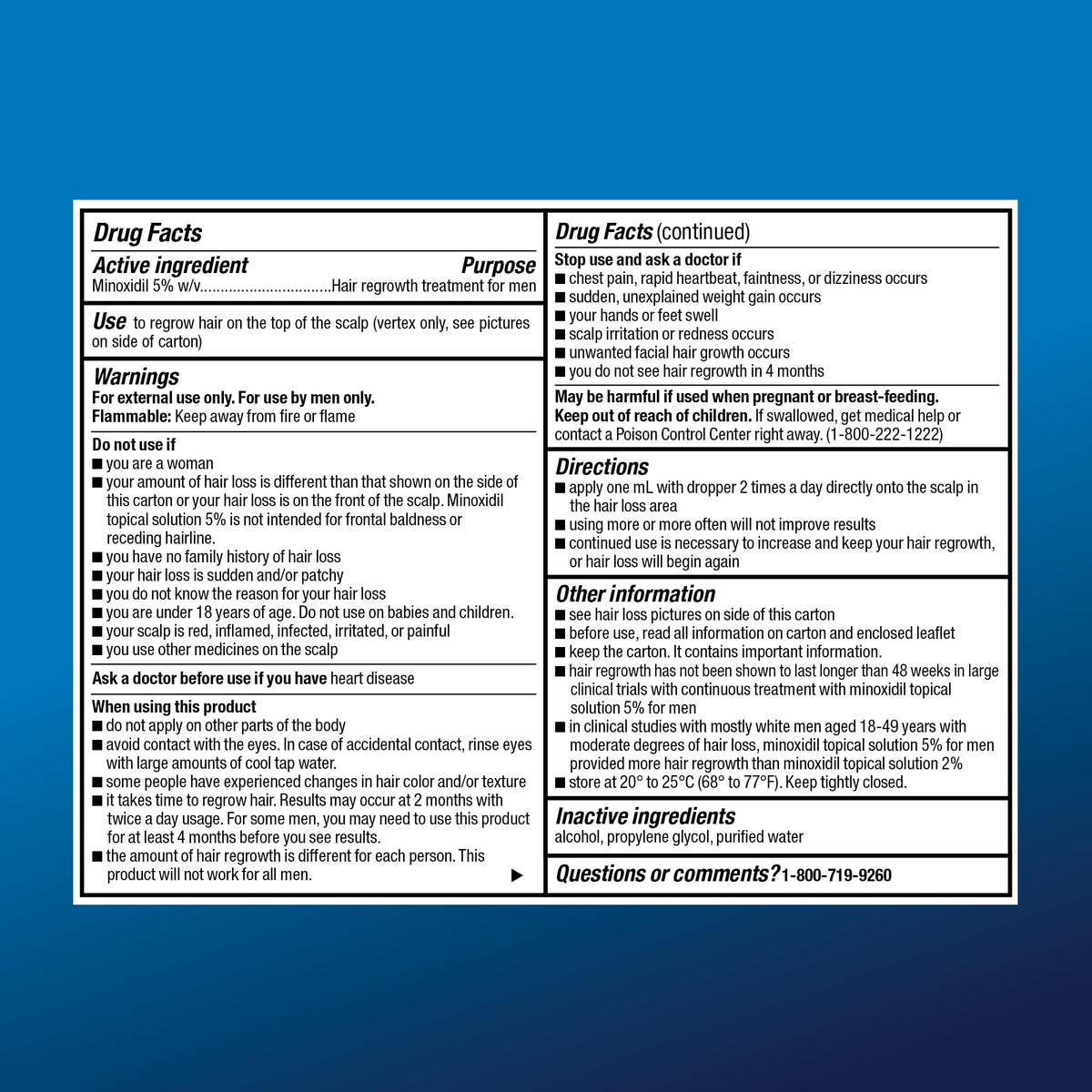 Basic Care Minoxidil 5% usage avec compte-gouttes sur une main