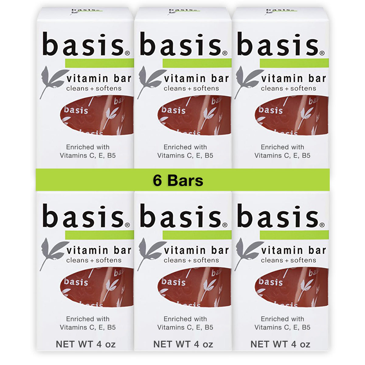 Basis Savon Barres Vitamines pack de 6 barres de 113 g