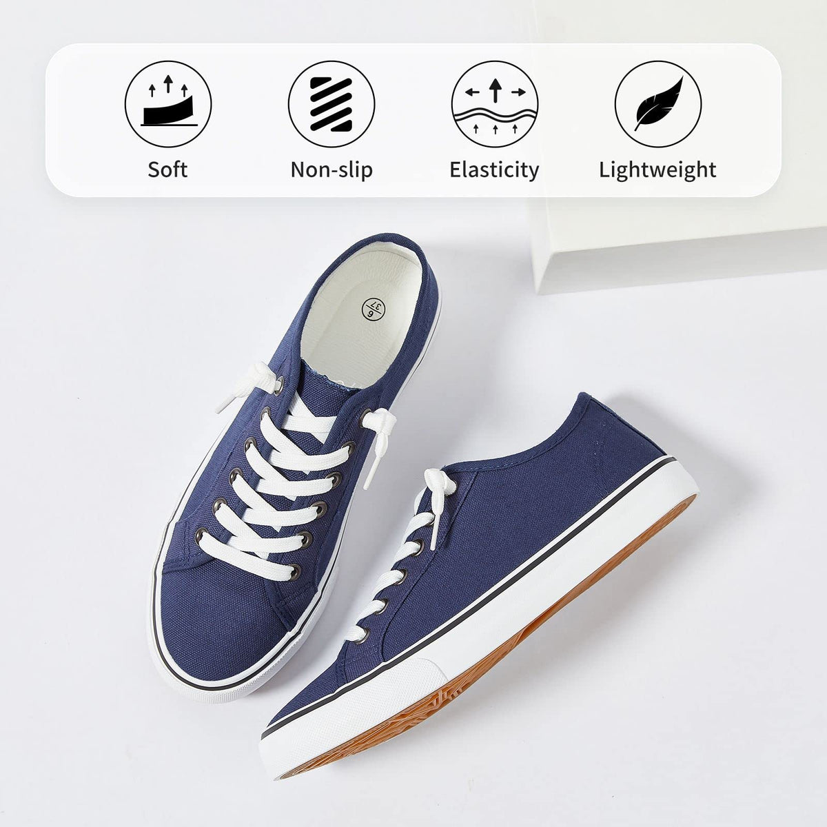 Baskets XRH Femme Navy en toile avec lacets visibles