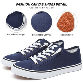 Baskets XRH Femme Navy en toile vue latérale
